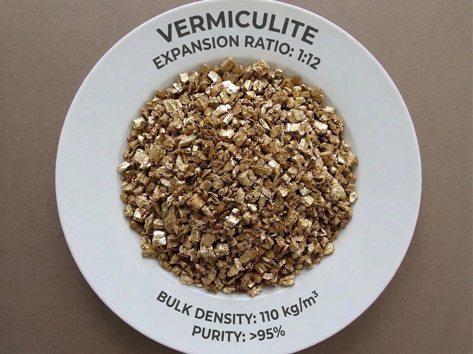Expanded vermiculite golden granules