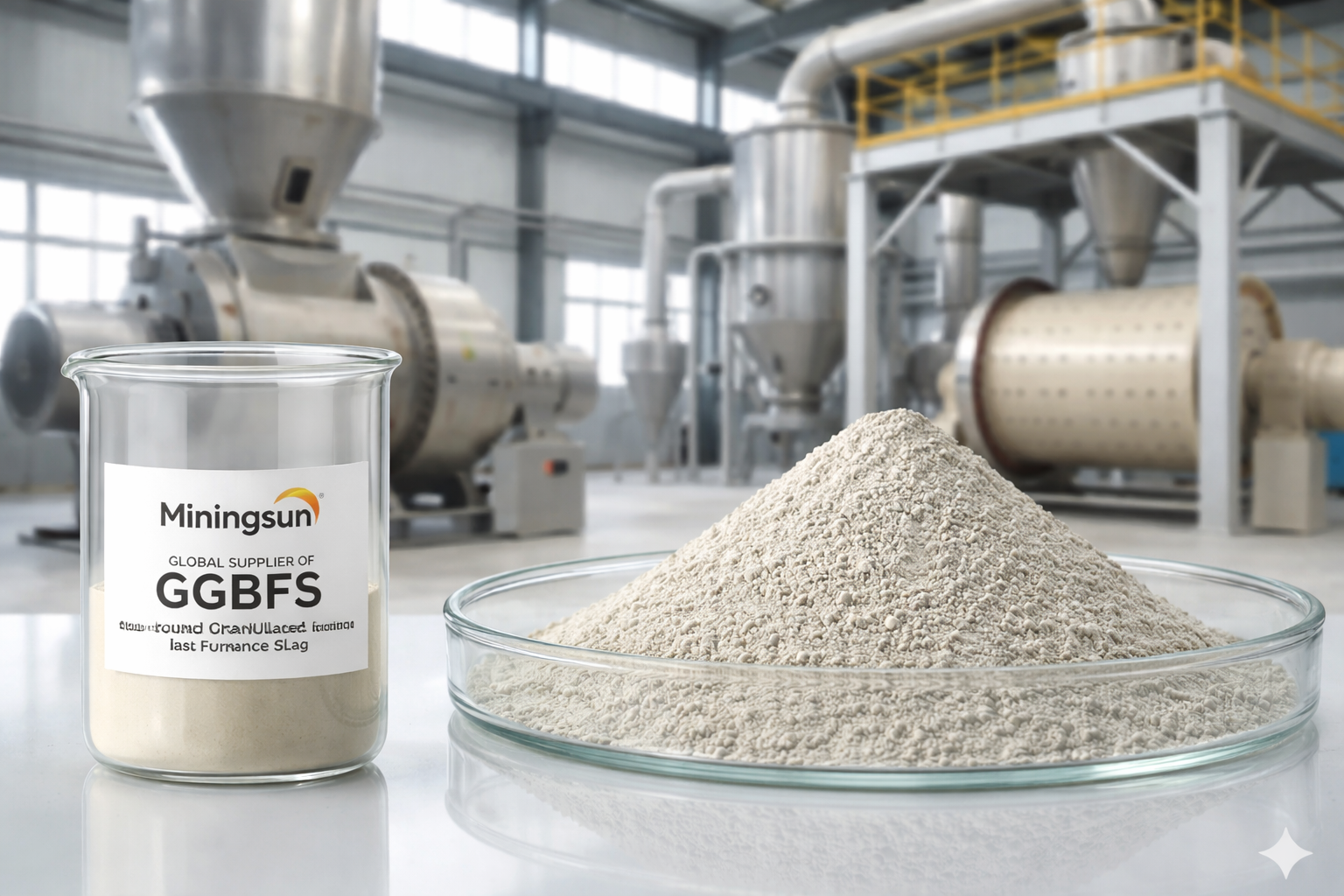 GGBFS Ground Granulated Blast Furnace Slag bulk supply China